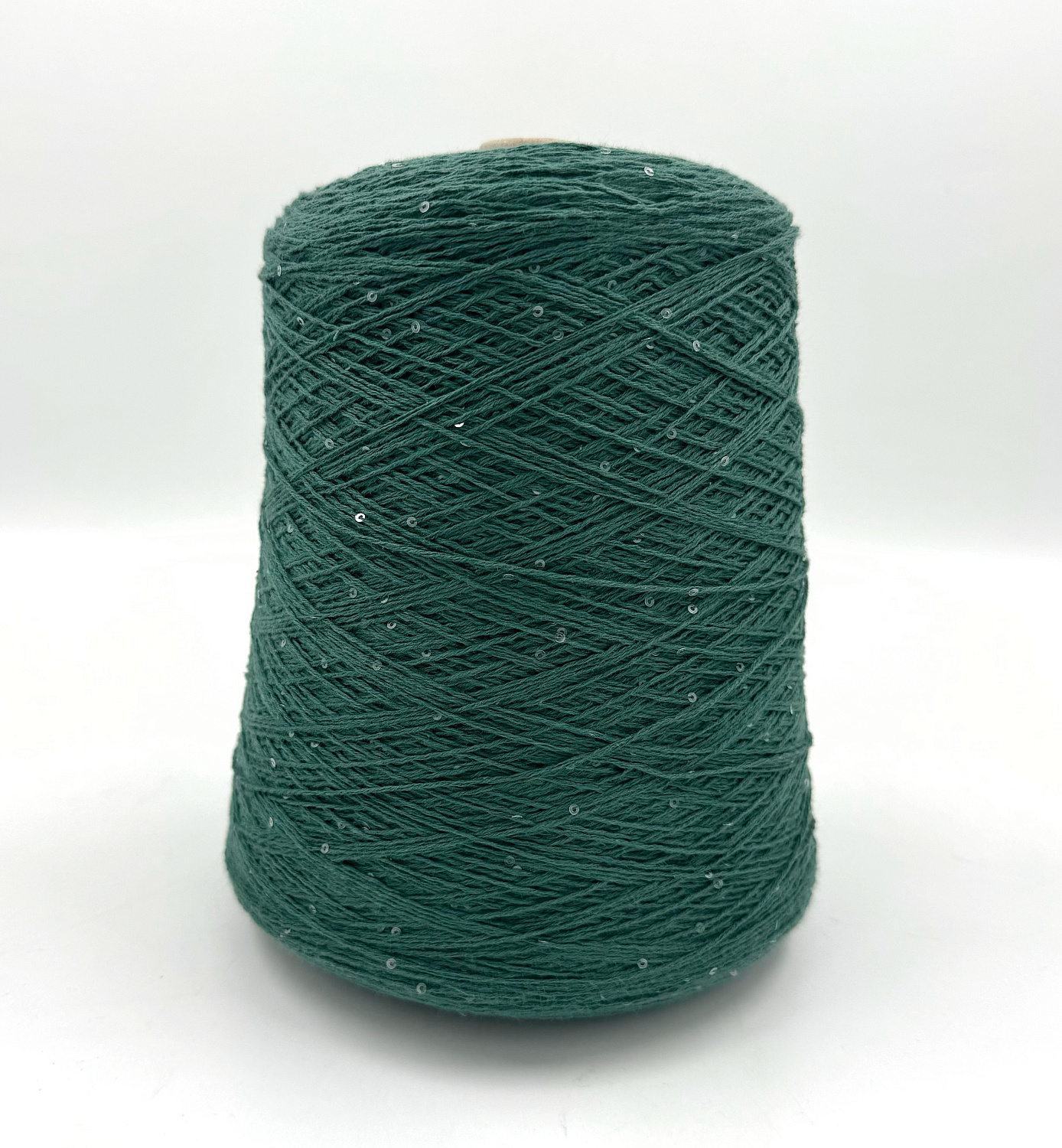 Пряжа Cotton Paillettes, D&C Yarns, хлопок, цвет зеленый опал